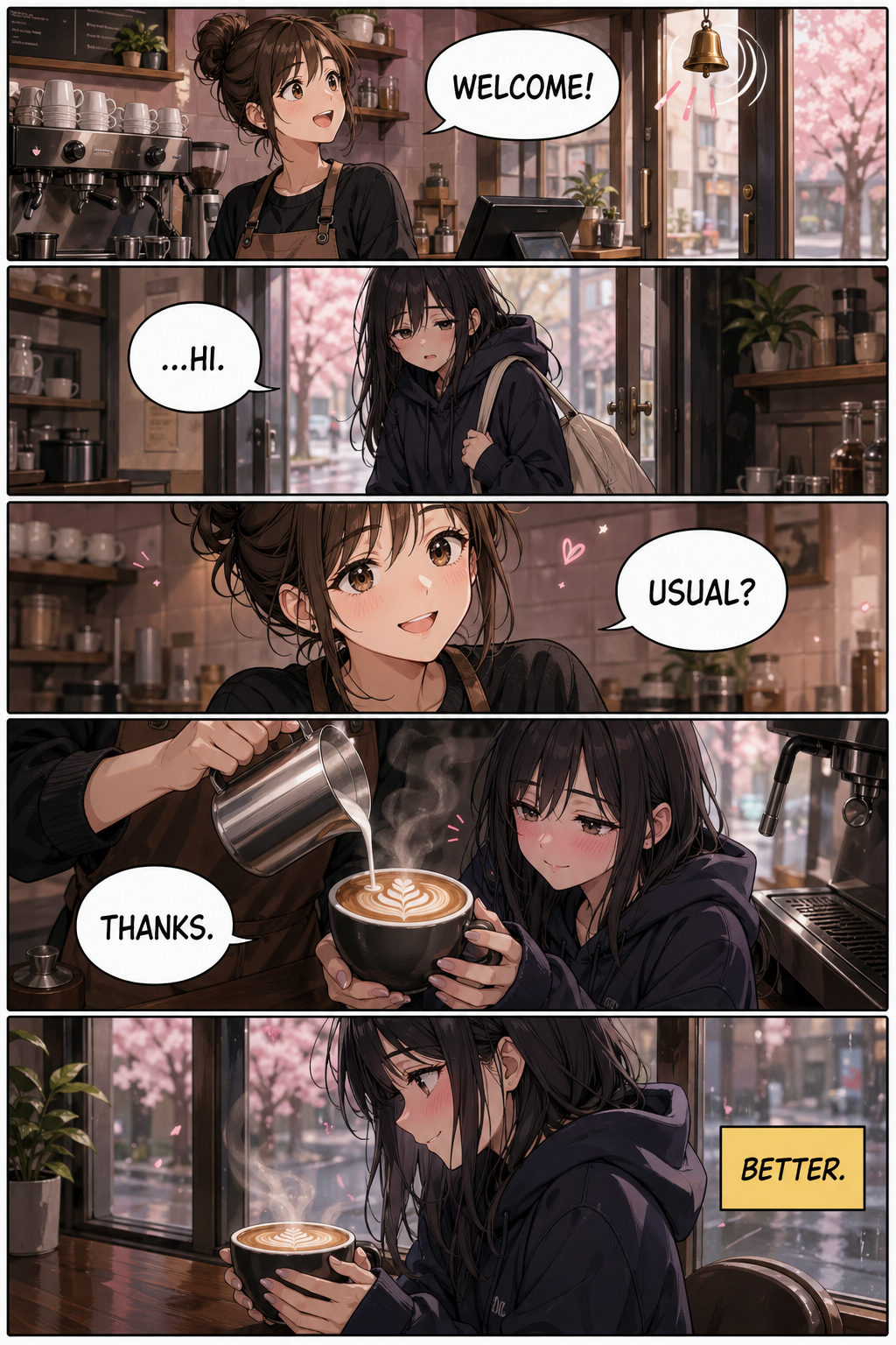 Cafe Mornings — community manhwa episode generated by Manhwa AI